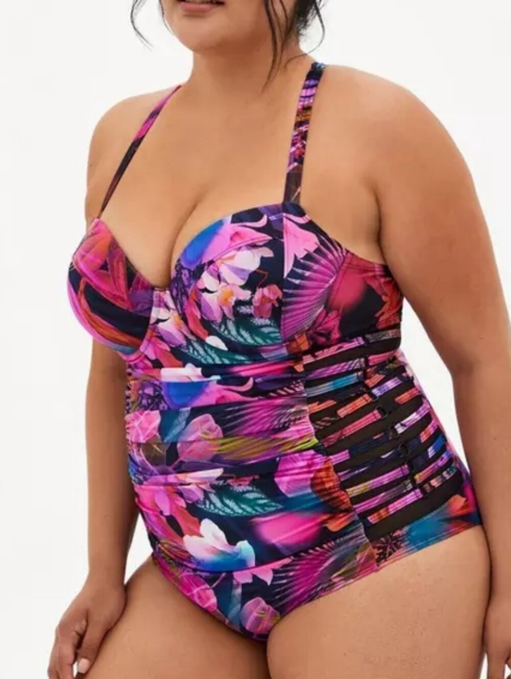 NWT Torrid Lattice Side One Piece Swimsuit